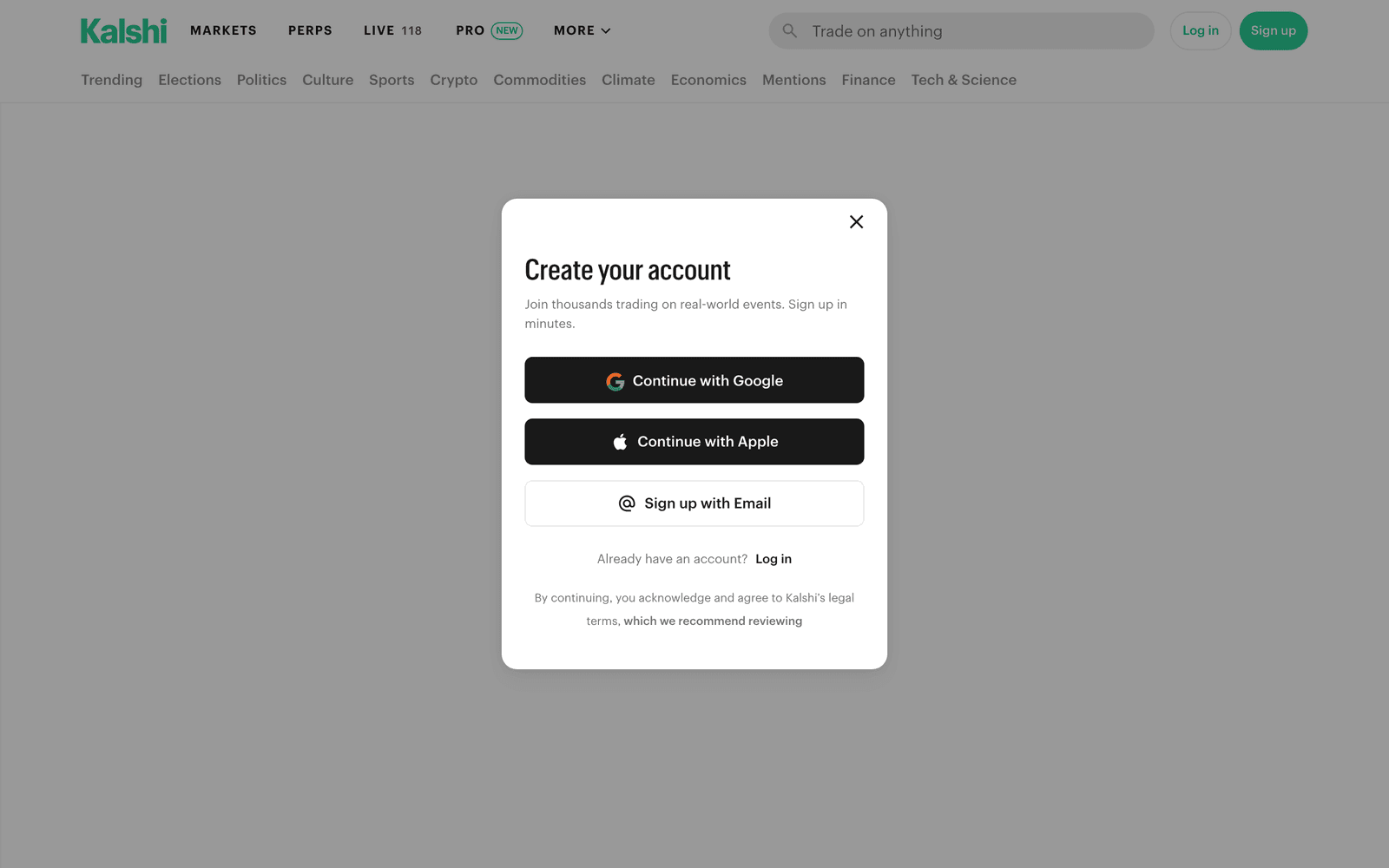 Kalshi screenshot 2