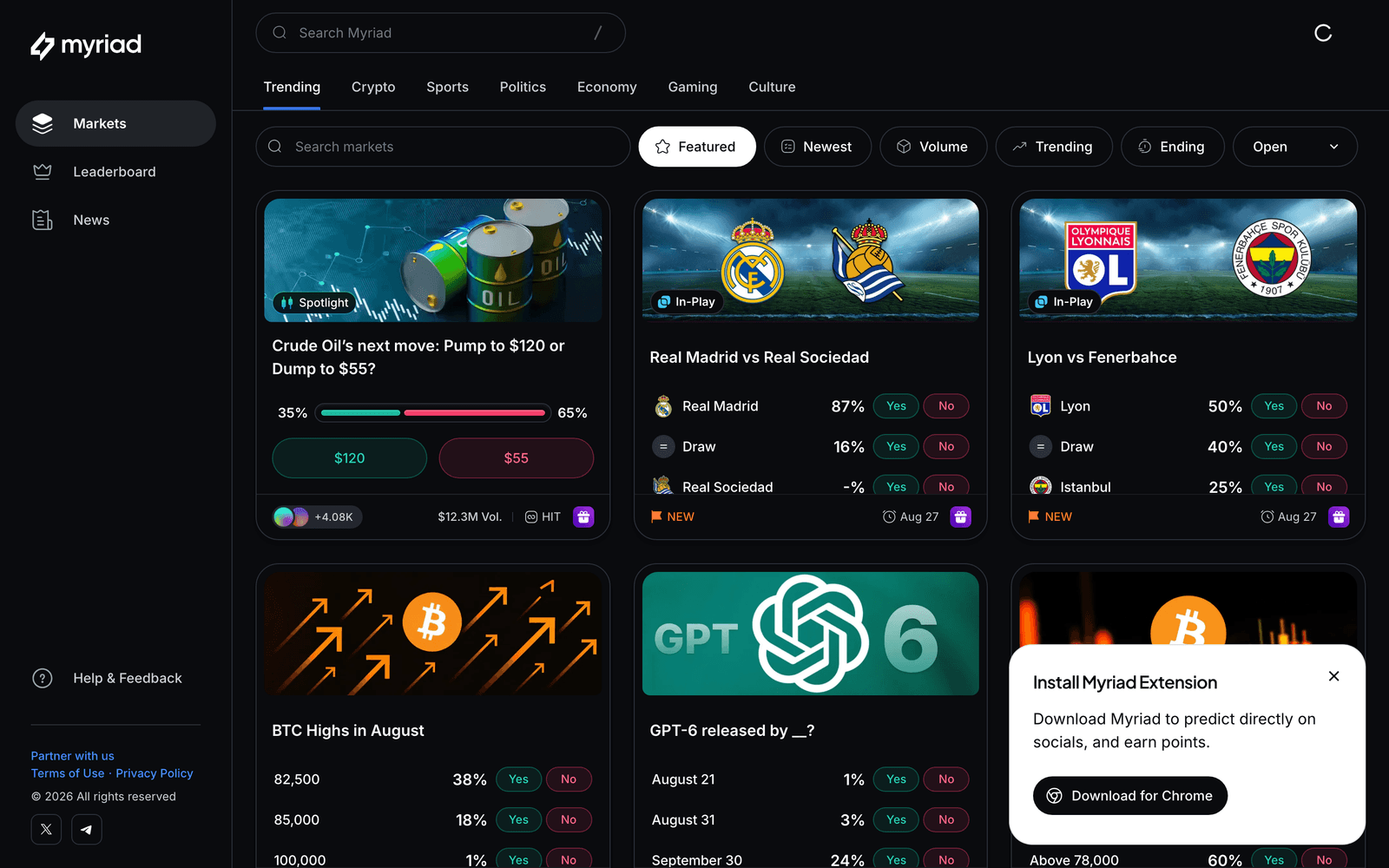 Myriad Markets screenshot 1