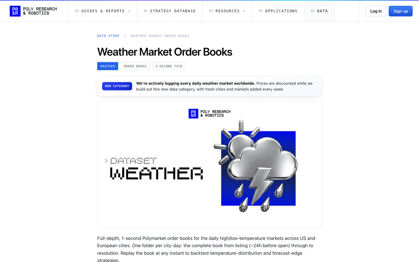 Weather Market Order Books screenshot 2